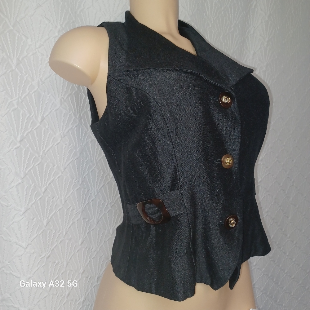 Jessica Howard Women Size S Black Tailored Vest Only 1 Piece - Picture 5 of 12